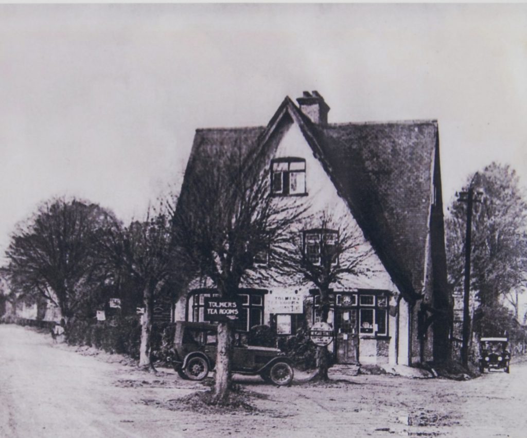 Archive black-and-white photograph of The Gables building in Newgate Street Village