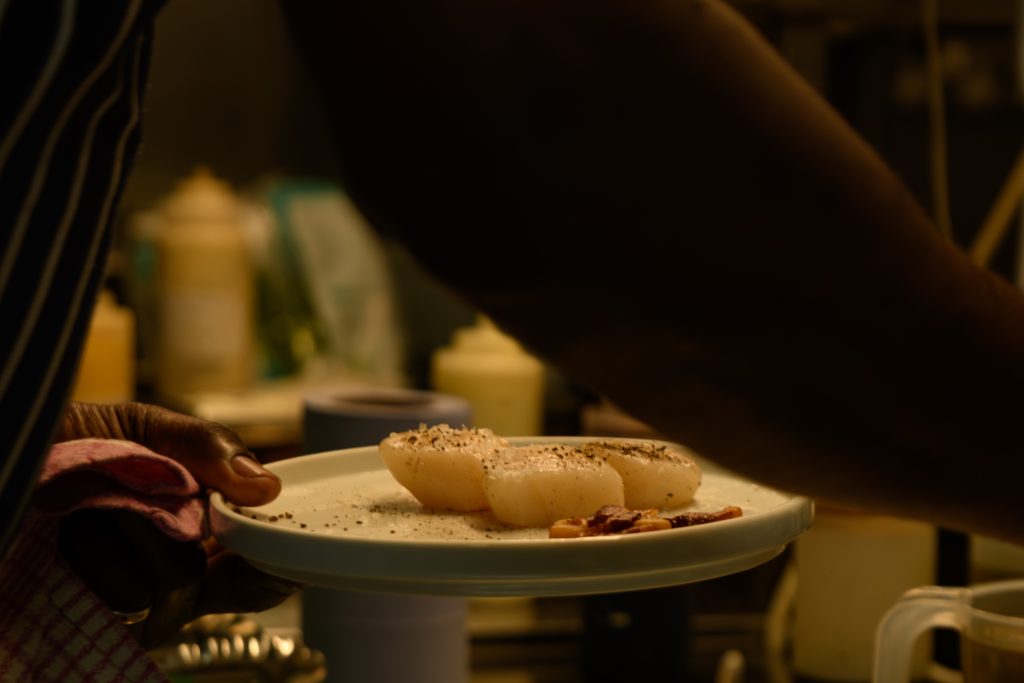 Starter ready to be served from the kitchen at The Gables